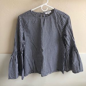 Beachlunchlounge gingham bell sleeve top